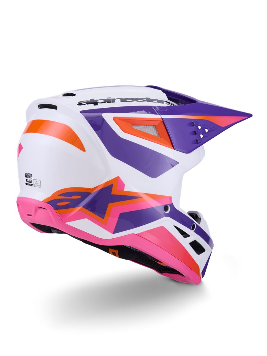 ALPINESTARS(MX) HELMET SM3 HEAT WHT/PU/PINK XS 8300926-2052-XS