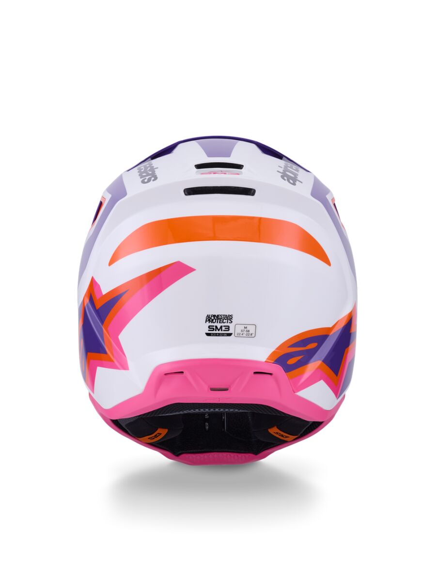 ALPINESTARS(MX) HELMET SM3 HEAT WHT/PU/PINK S 8300926-2052-S