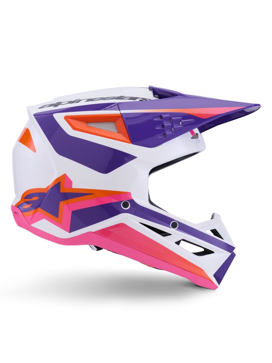 ALPINESTARS(MX) HELMET SM3 HEAT WHT/PU/PINK S 8300926-2052-S