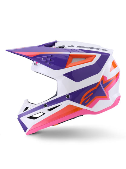 ALPINESTARS(MX) HELMET SM3 HEAT WHT/PU/PINK XL 8300926-2052-XL