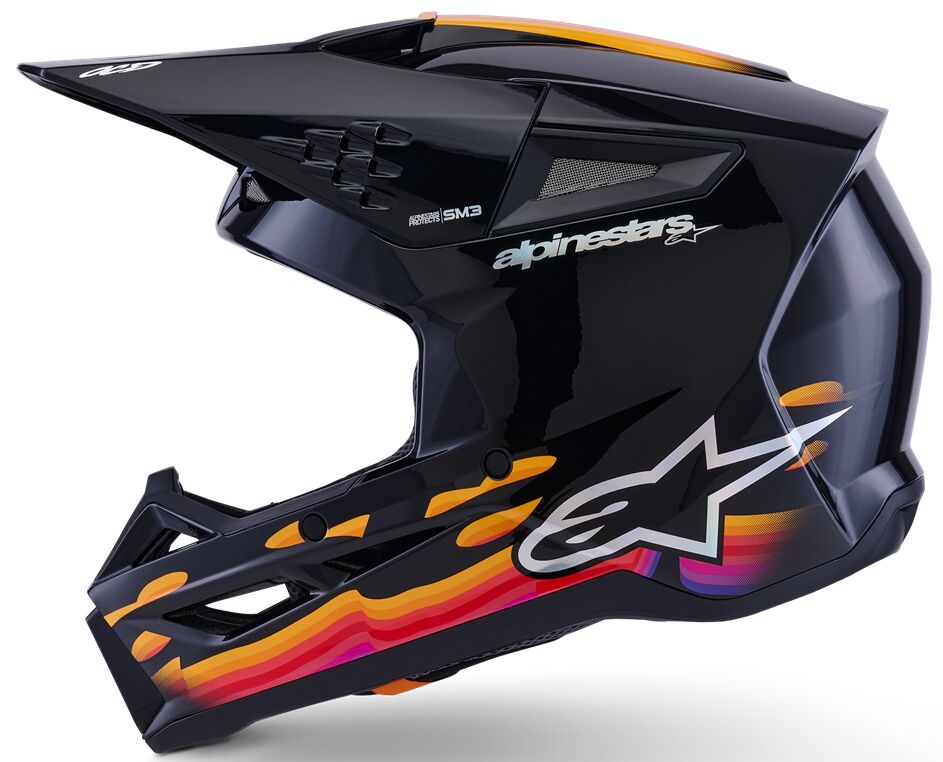 ALPINESTARS(MX) HELMET SM3 FORCE BLACK-GLOSS 2X 8301126-1180-2X