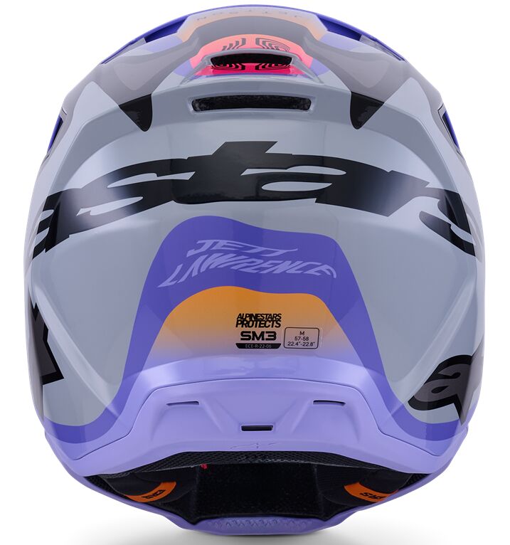 ALPINESTARS(MX) HELMET SM3 JETTSON GRAY/PUR/BLK S 8302726-9277-S