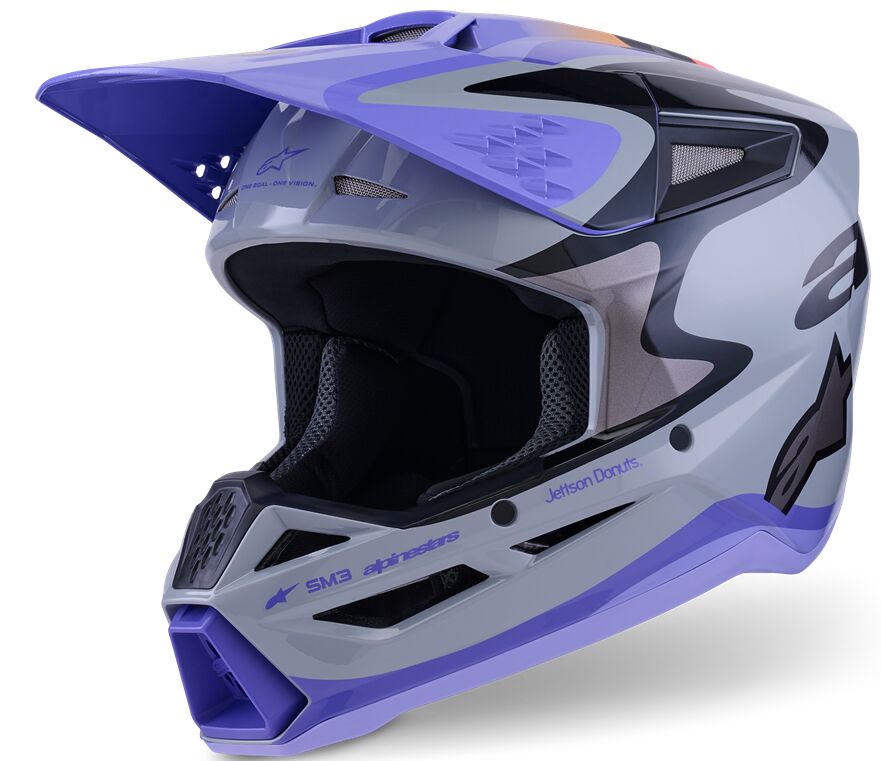 ALPINESTARS(MX) HELMET SM3 JETTSON GRAY/PUR/BLK M 8302726-9277-M