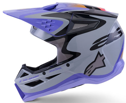 ALPINESTARS(MX) HELMET SM3 JETTSON GRAY/PUR/BLK XL 8302726-9277-XL