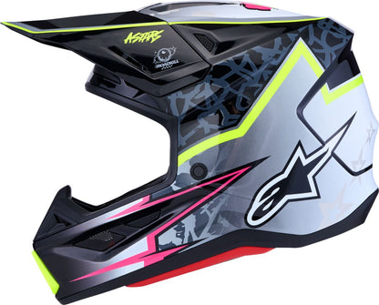 ALPINESTARS(MX) HELMET SM7 BLASTER BLK/GRY/YLW 8300127-1697-S