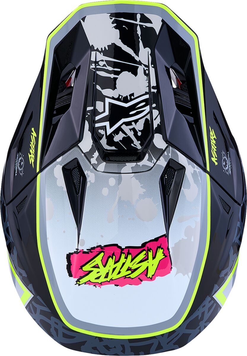 ALPINESTARS(MX) HELMET SM7 BLASTER BLK/GRY/YLW 8300127-1697-2X