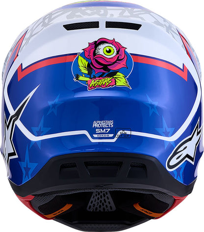 ALPINESTARS(MX) HELMET SM7 BLASTER WHT/BLU/RED 8300127-2217-XS