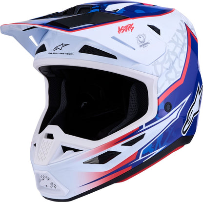 ALPINESTARS(MX) HELMET SM7 BLASTER WHT/BLU/RED 8300127-2217-XL