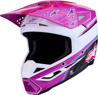 ALPINESTARS(MX) HELMET SM3 FALCON PUR/WHT/PNK 8300827-3222-M