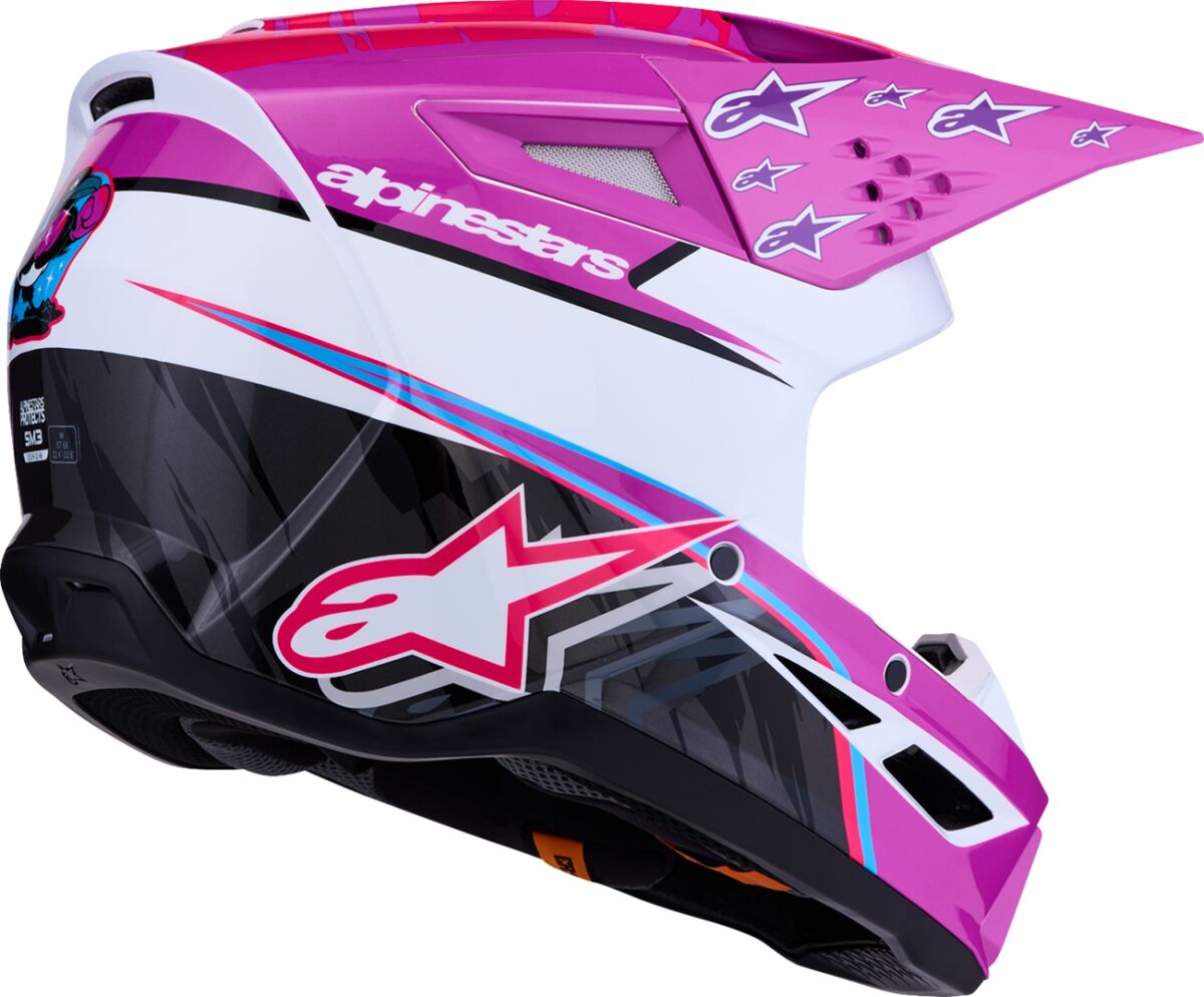 ALPINESTARS(MX) HELMET SM3 FALCON PUR/WHT/PNK 8300827-3222-2X