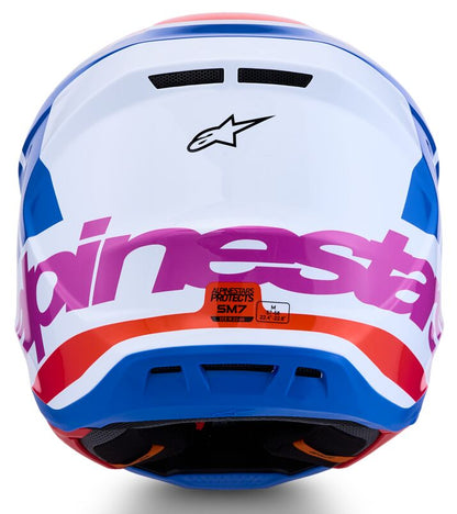 ALPINESTARS(MX) HELMET SM7 CORE WHT/BLU/PNK M 8301726-2088-M
