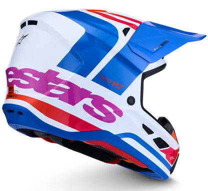 ALPINESTARS(MX) HELMET SM7 CORE WHT/BLU/PNK XL 8301726-2088-XL
