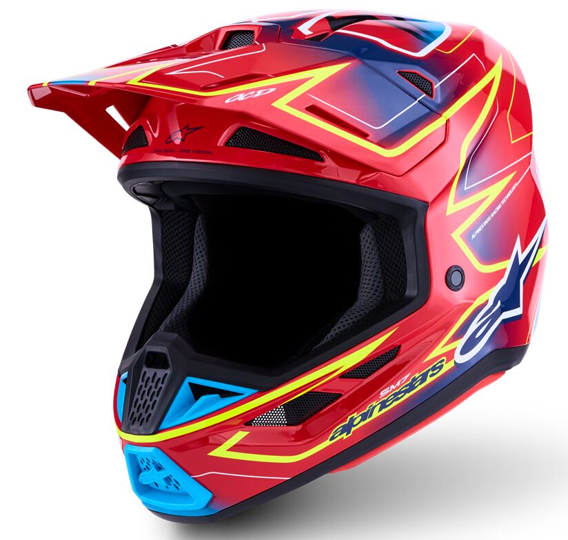 ALPINESTARS(MX) HELMET SM7 CAST RED/YLW/BLU XS 8302526-3226-XS