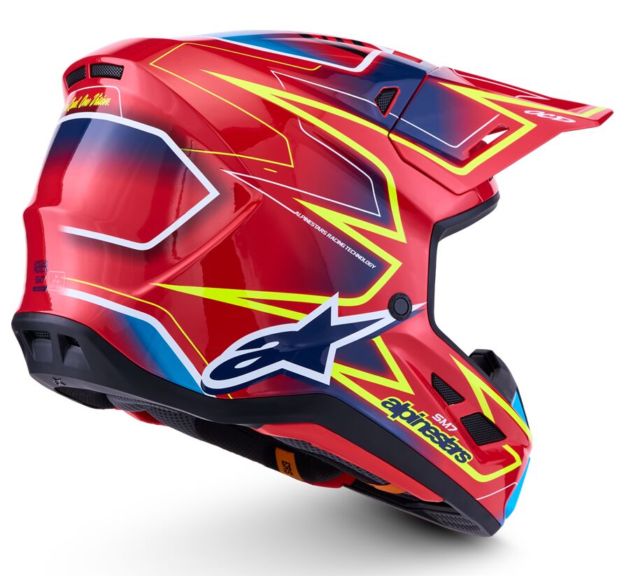 ALPINESTARS(MX) HELMET SM7 CAST RED/YLW/BLU XS 8302526-3226-XS