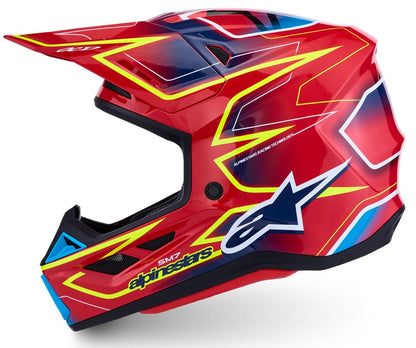 ALPINESTARS(MX) HELMET SM7 CAST RED/YLW/BLU S 8302526-3226-S