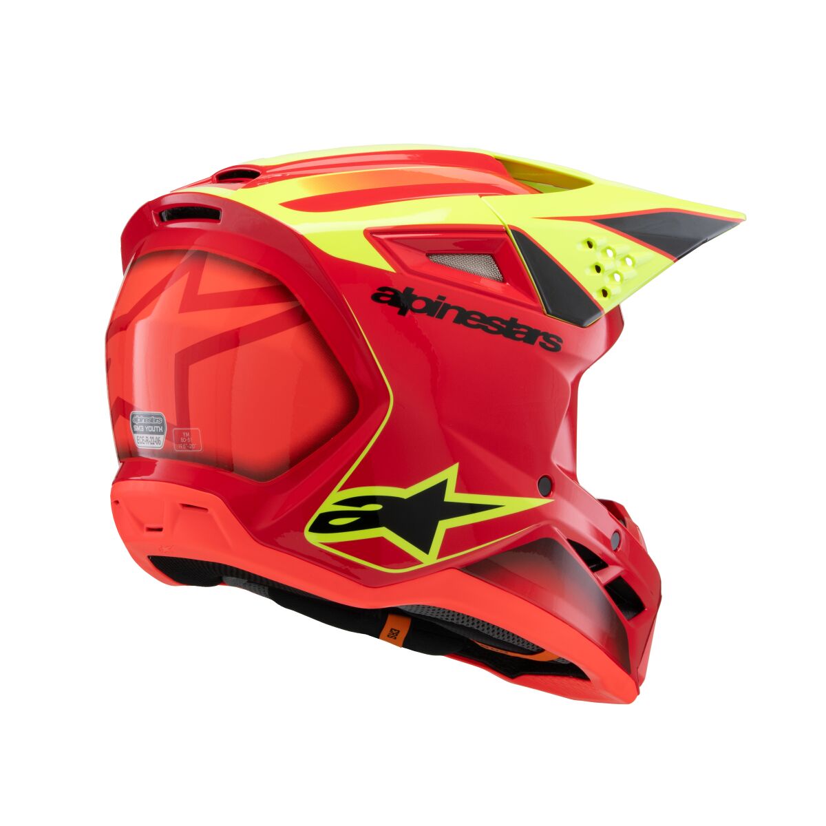 ALPINESTARS(MX) HELMET YTH SM3 FRAY RD/YL/BK Y 8301725-3051-YS