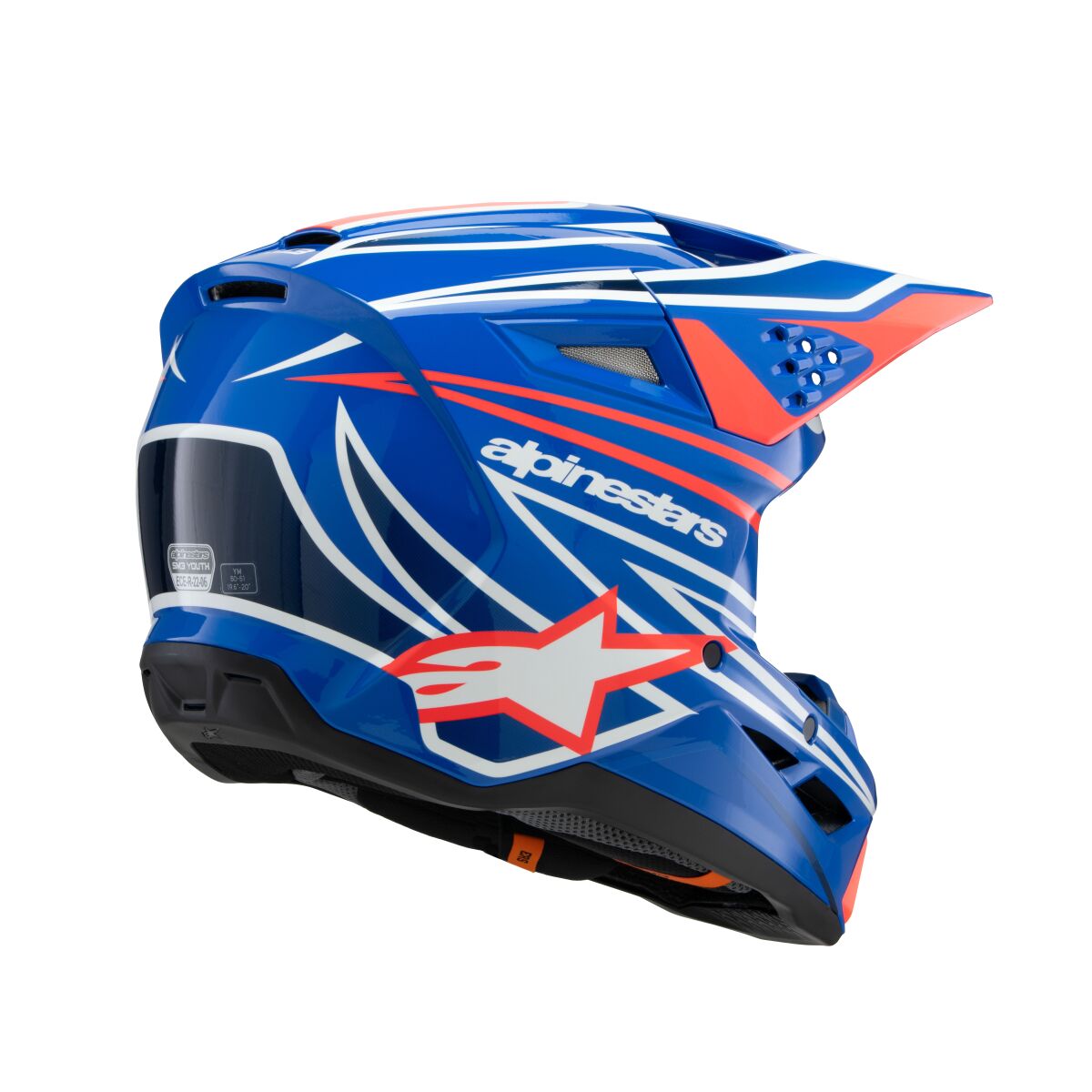 ALPINESTARS(MX) HELMET YTH SM3 WURX BLUE/RED/W 8302125-7312-YL