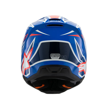 ALPINESTARS(MX) HELMET YTH SM3 WURX BLUE/RED/W 8302125-7312-YL