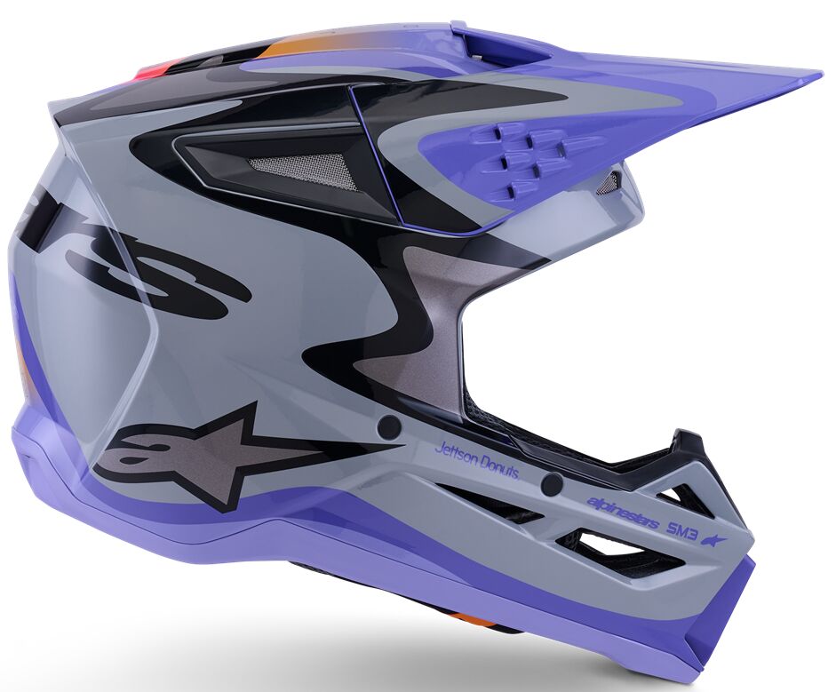 ALPINESTARS(MX) HELMET YTH SM3 JETTSON GRAY/PUR/BLK YS 8303126-9277-YS
