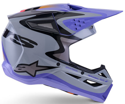 ALPINESTARS(MX) HELMET YTH SM3 JETTSON GRAY/PUR/BLK YS 8303126-9277-YS