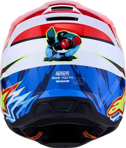 ALPINESTARS(MX) HELMET YTH SM3 FALCON RD/WH/BL 8301227-3206-YL