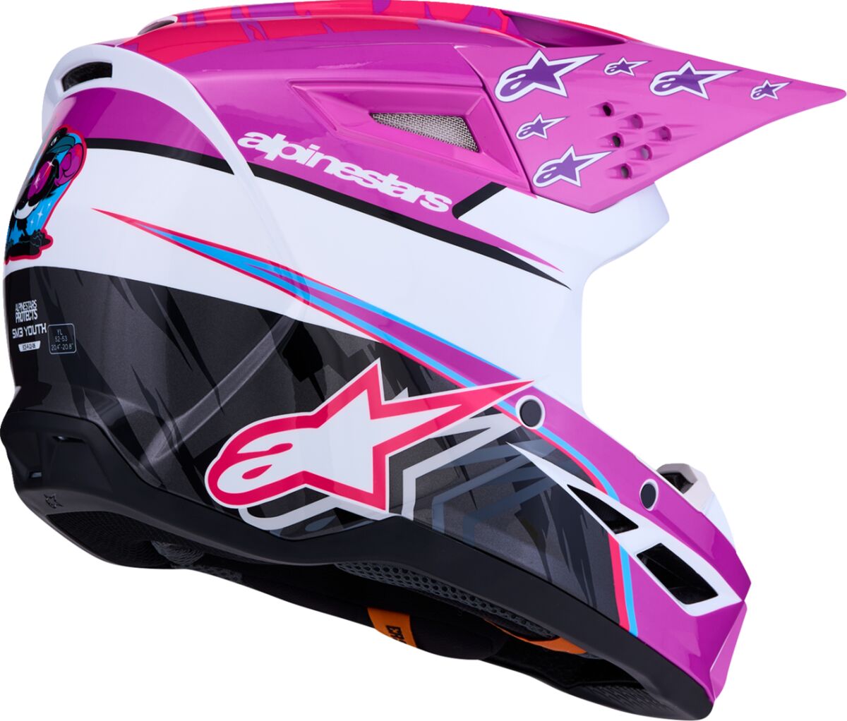 ALPINESTARS(MX) HELMET YTH SM3 FALCON PU/WH/PK 8301227-3222-YS