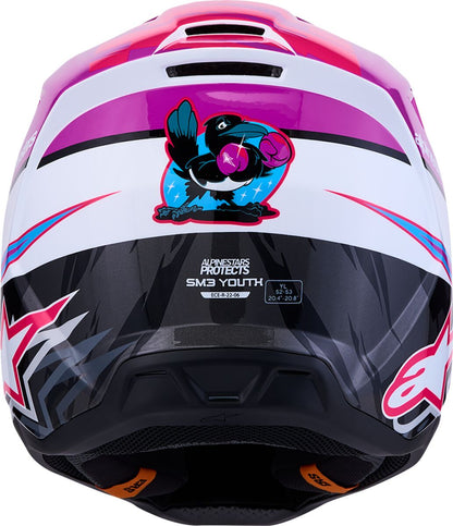 ALPINESTARS(MX) HELMET YTH SM3 FALCON PU/WH/PK 8301227-3222-YL
