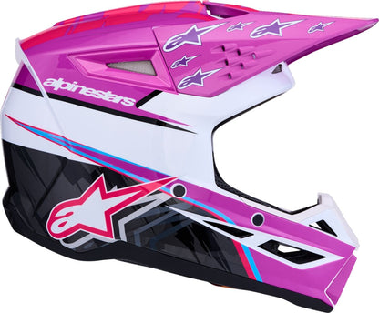 ALPINESTARS(MX) HELMET YTH SM3 FALCON PU/WH/PK 8301227-3222-YL