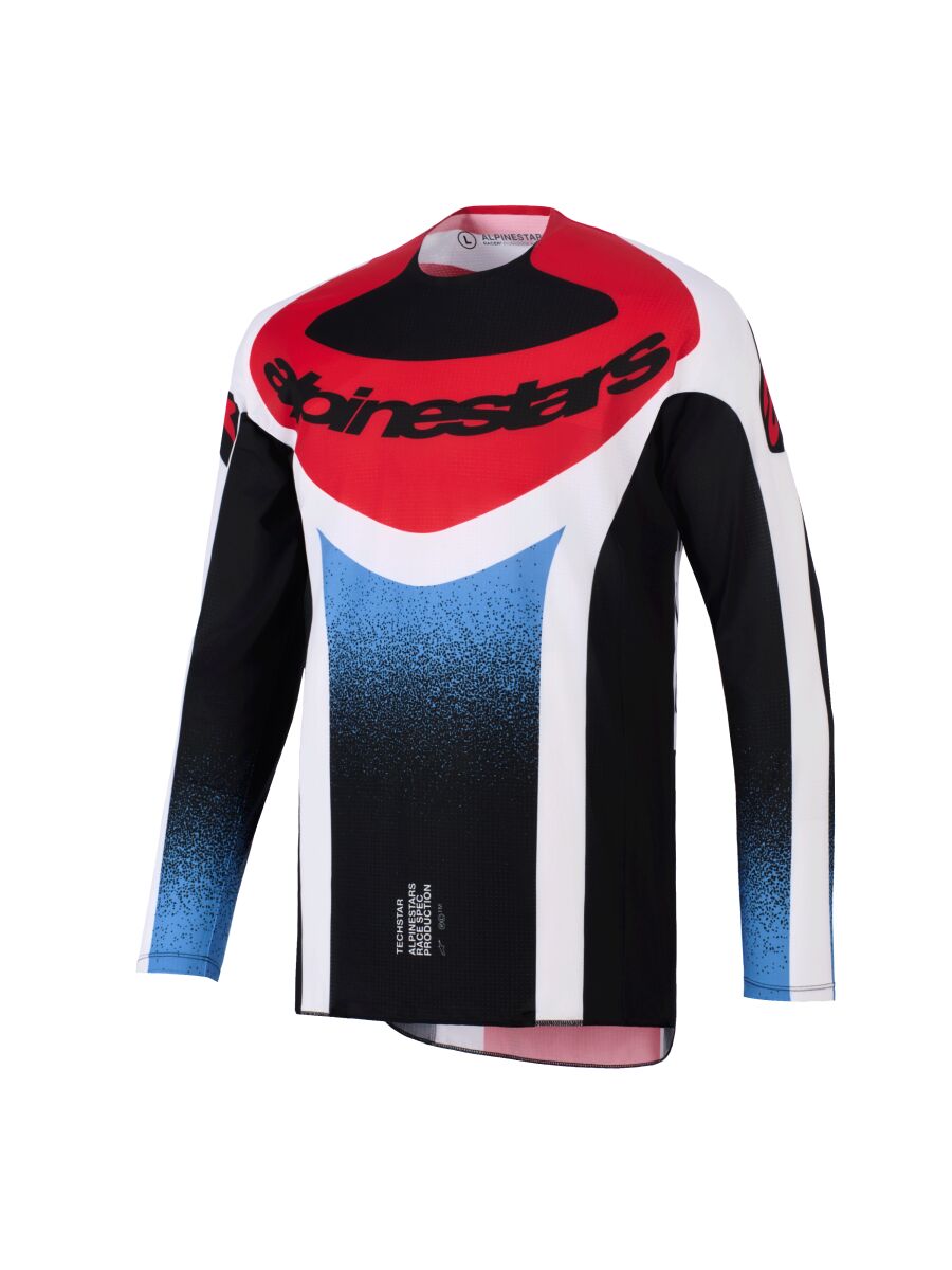 ALPINESTARS(MX) JERSEY TECHSTAR KNIF BLK/WH/RED S 3760926-123-S