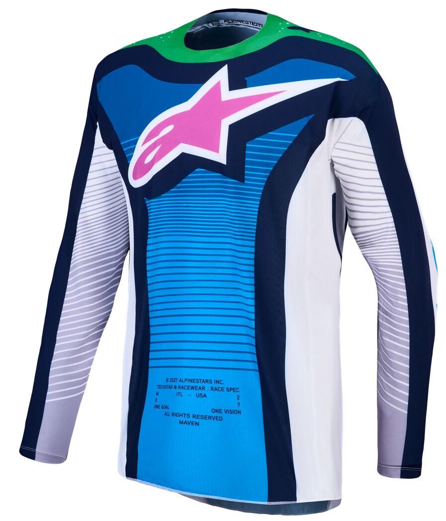 ALPINESTARS(MX) JERSEY TECHSTAR MAVEN WHITE/BL 3760427-2093-2X