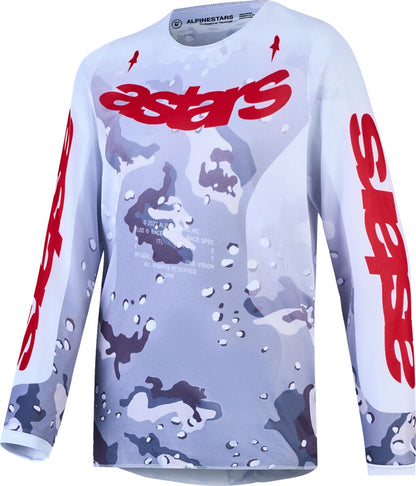 ALPINESTARS(MX) JERSEY YTH FLUID LONE CAM/WHT/ 3770927-9346-S