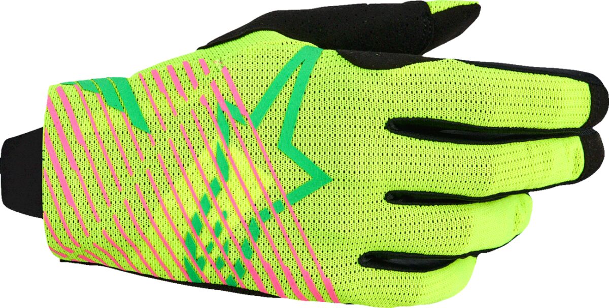 ALPINESTARS(MX) GLOVES MX RADAR PRO GRN/YL FL/PNK FL 2X 3560325-6025-2X
