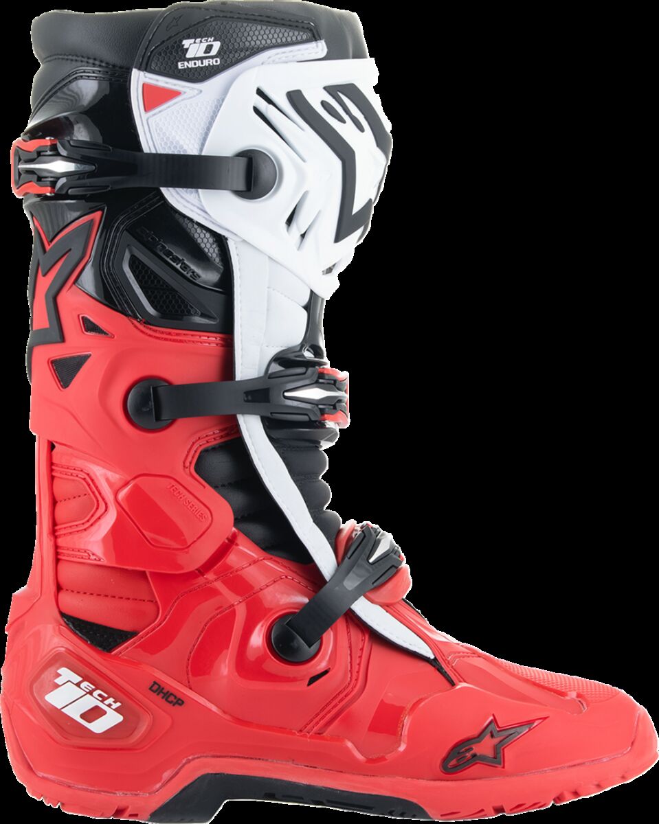 ALPINESTARS(MX) BOOT TECH 10 ENDURO BRIGHT RED/BLACK/WHITE 8 2010025-3016-8