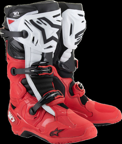 ALPINESTARS(MX) BOOT TECH 10 ENDURO BRIGHT RED/BLACK/WHITE 10 2010025-3016-10