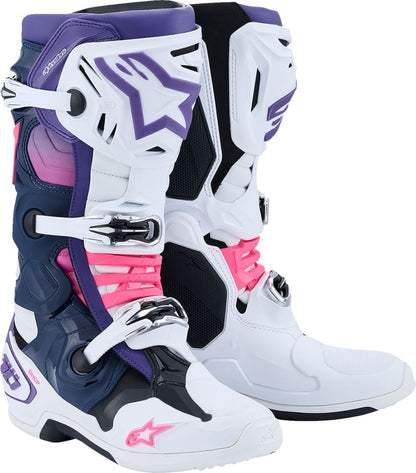 ALPINESTARS(MX) BOOT TECH 10 WHT/VLT/NVY/PNK FLUO 12 2010020-2780-12