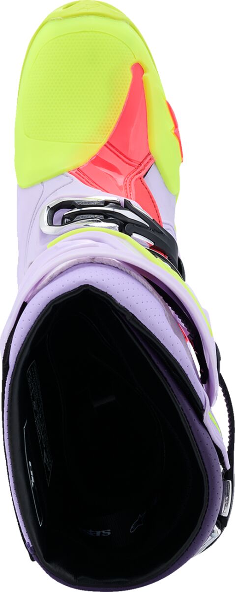 ALPINESTARS(MX) BOOT TECH 10 S-VENTED PRP/YL FL/DIVA PNK 10 2010520-3150-10