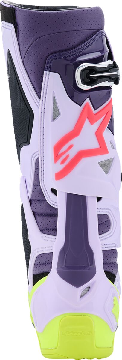 ALPINESTARS(MX) BOOT TECH 10 S-VENTED PRP/YL FL/DIVA PNK 13 2010520-3150-13