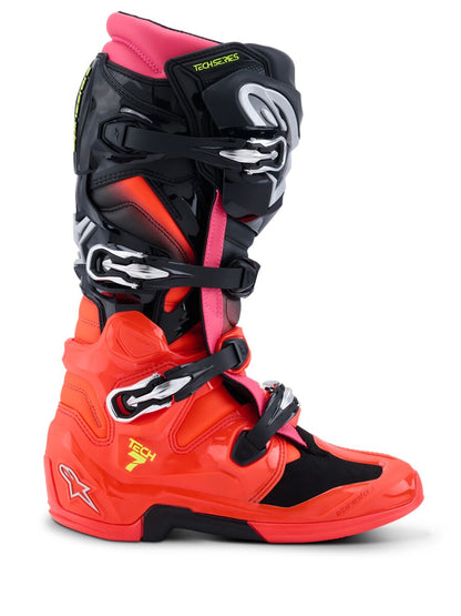 ALPINESTARS(MX) BOOT TECH 7 BLK/RD FLUO/PNK FLUO 6 2012025-1576-6