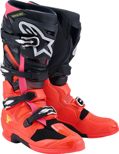 ALPINESTARS(MX) BOOT TECH 7 BLK/RD FLUO/PNK FLUO 7 2012025-1576-7