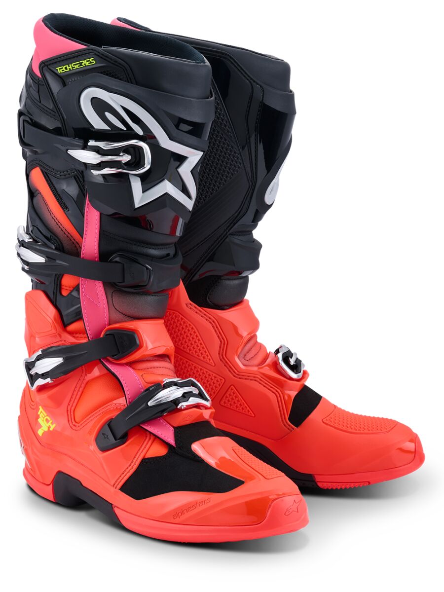ALPINESTARS(MX) BOOT TECH 7 BLK/RD FLUO/PNK FLUO 16 2012025-1576-16