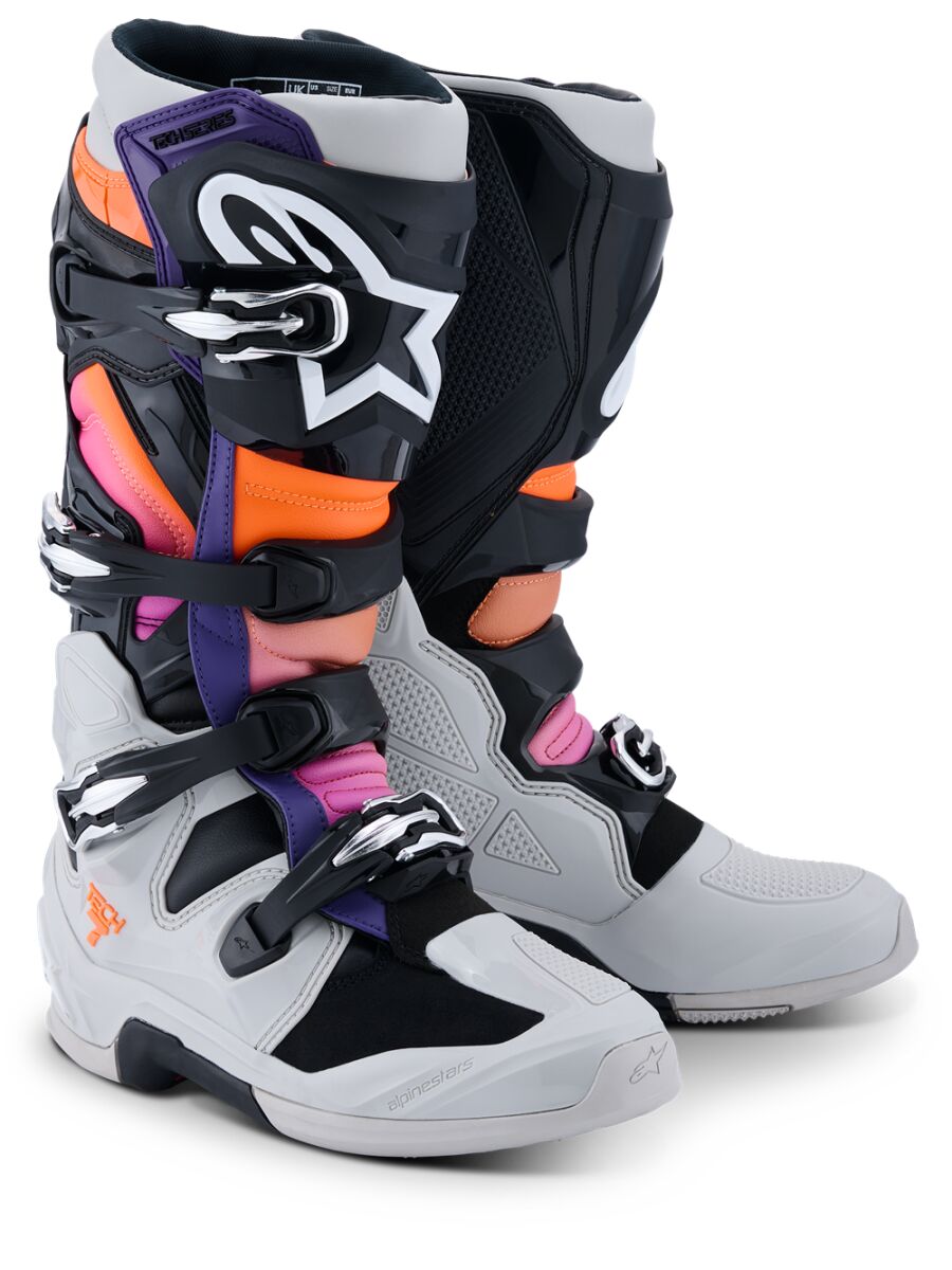 ALPINESTARS(MX) BOOT TECH 7 BLK/LT GY/ORG FL/MAG 15 2012025-1594-15