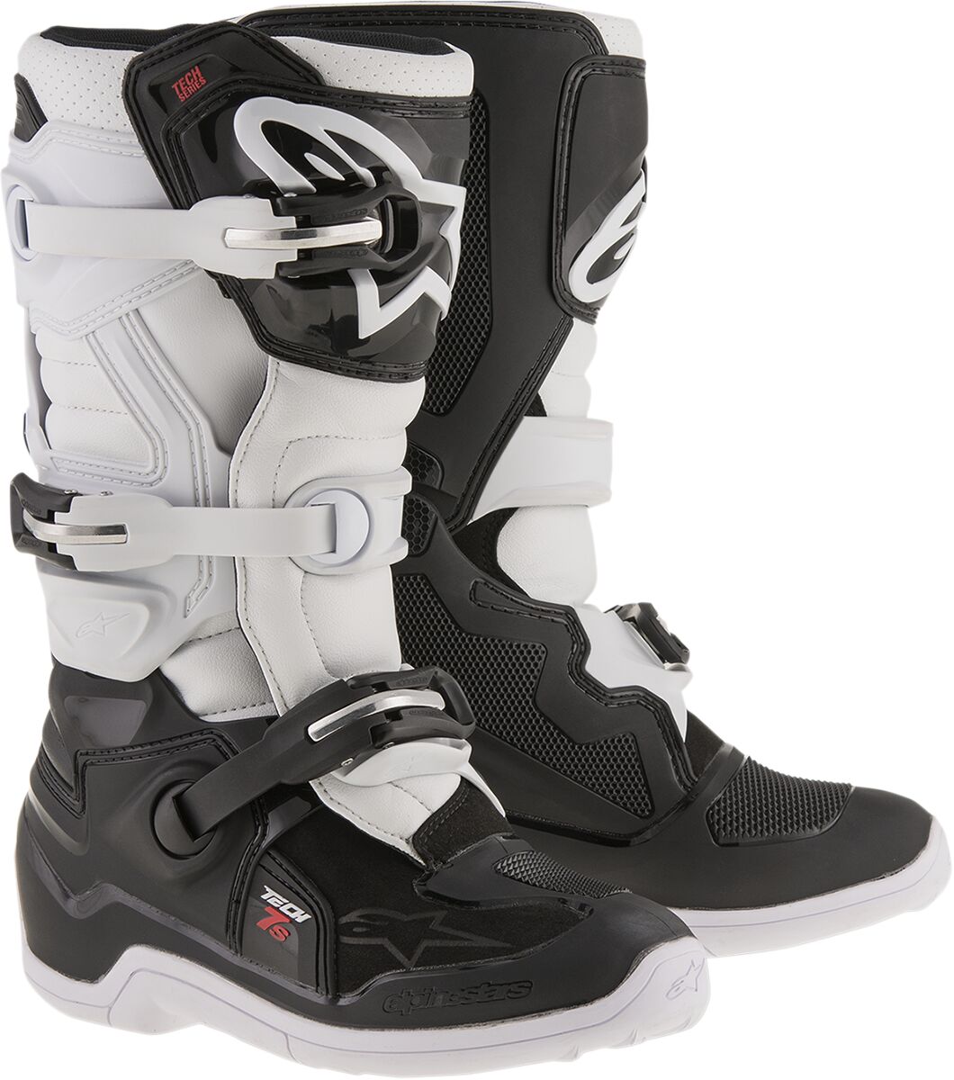 ALPINESTARS(MX) YOUTH TECH 7S OFFROAD BOOTS BLACK/WHITE 7 2015017-12-7