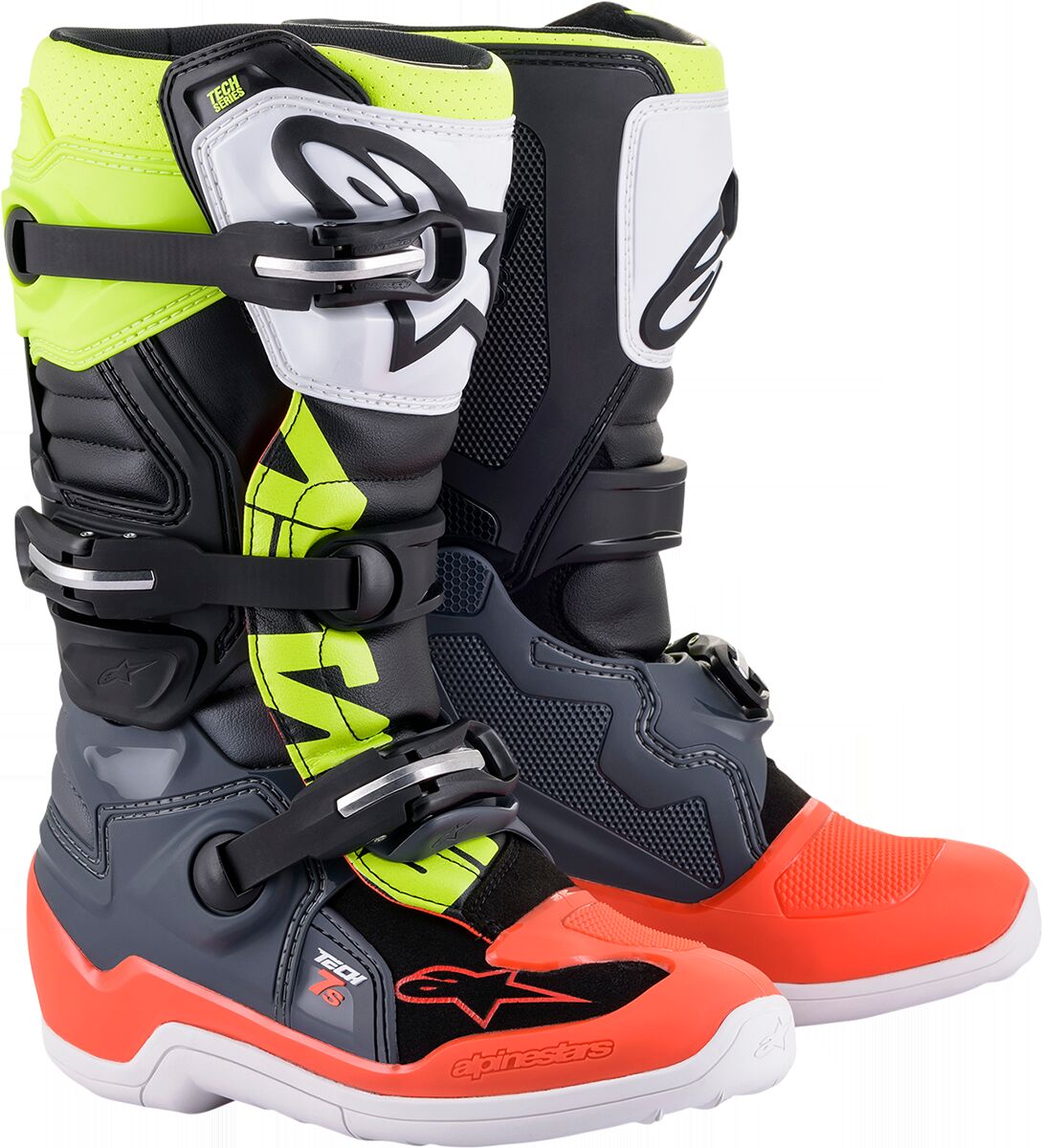 ALPINESTARS(MX) BOOT TECH 7S GY/RD/YL 4 2015017-9058-4