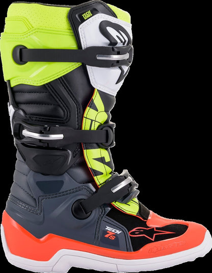 ALPINESTARS(MX) BOOT TECH 7S GY/RD/YL 5 2015017-9058-5