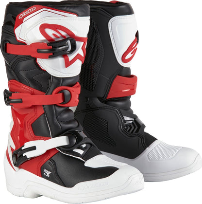 ALPINESTARS(MX) BOOT TECH3S YTH WT/BK/R 8 2014024-2030-8