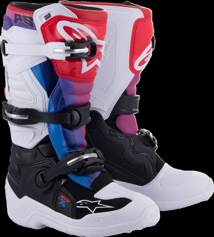 ALPINESTARS(MX) BOOT TECH7S W/B/RAINBOW 4 2015017-289-4