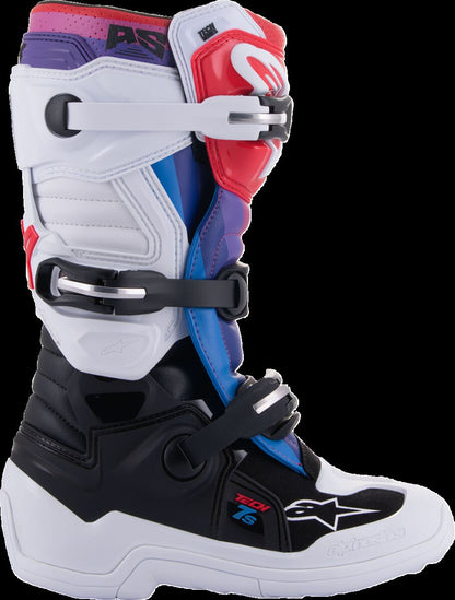 ALPINESTARS(MX) BOOT TECH7S W/B/RAINBOW 8 2015017-289-8