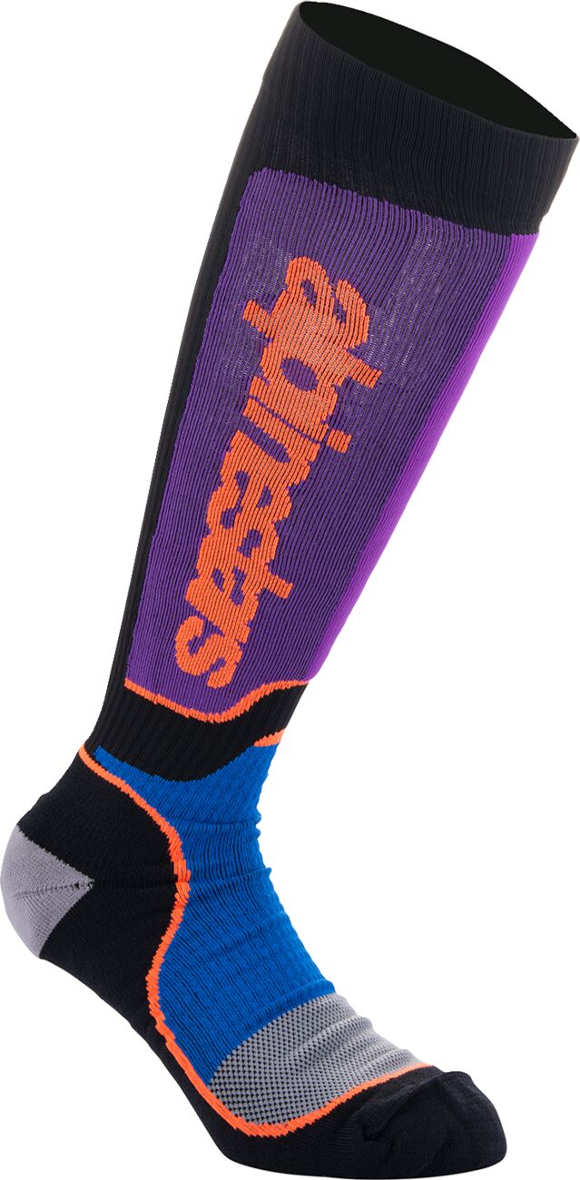 ALPINESTARS(MX) SOCK MX PLUS BLK/PUR/BL S 4702324-1246-S