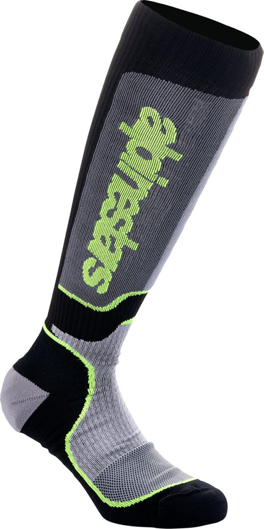 ALPINESTARS(MX) SOCK MX PLUS BLK/GY/YLW L 4702324-175-L