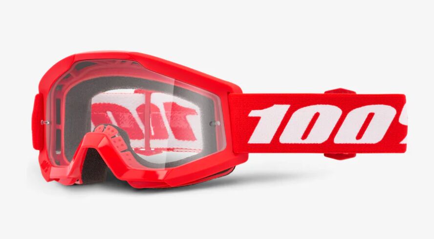 100% STRATA MINI GROM RED OFFROAD GOGGLE W/ CLEAR LENS 50033-00005